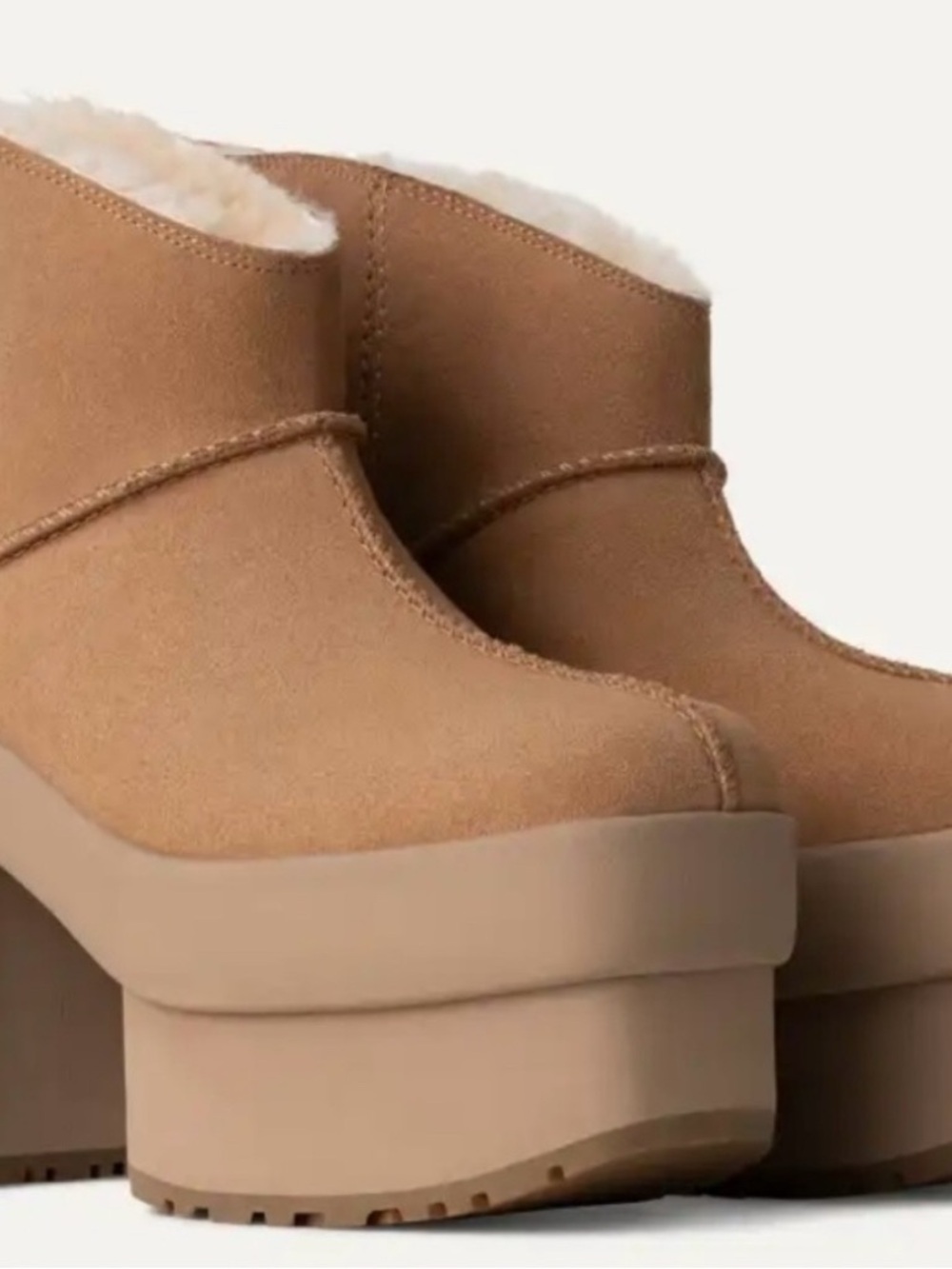 UGG Platform Shearling Boot in Chestnut Suede